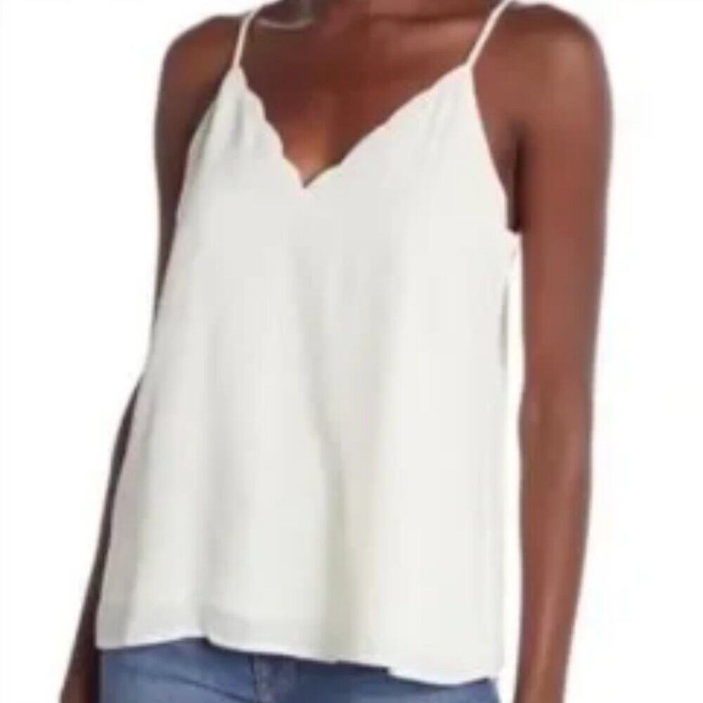 Allison Joy Evereve Cream Scalloped Cami Size Small